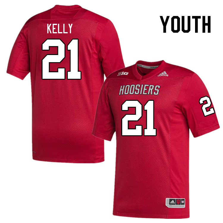 Youth #21 Jamison Kelly Indiana Hoosiers College Football Jerseys Stitched-Red